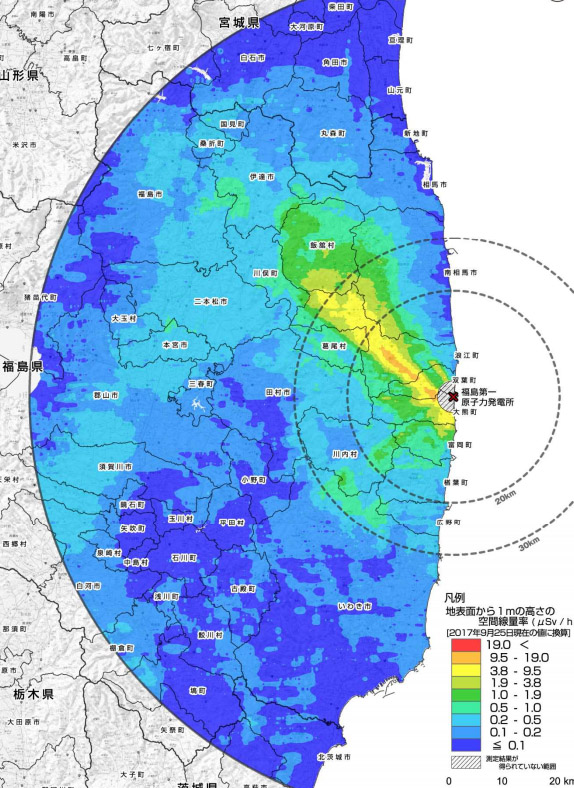 空間線量率マップ | ココに福ありｆMAP｜NHK福島放送局